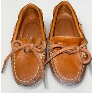 Cole Haan Grand OS Toddler Boys Boat Loafers Brown Cognac Leather Size 4.5